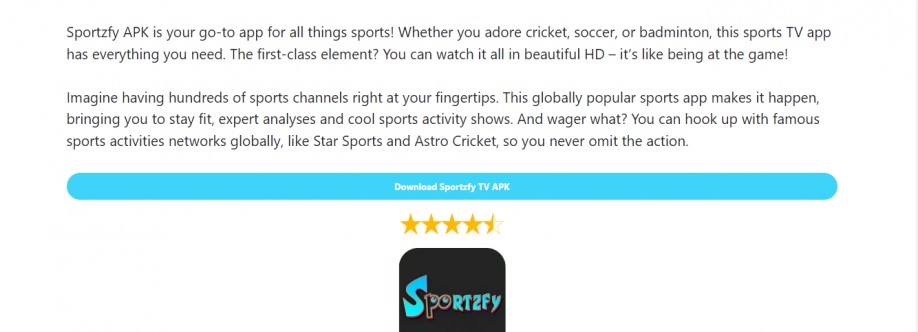 Sportzfy TV APK Download Cover Image