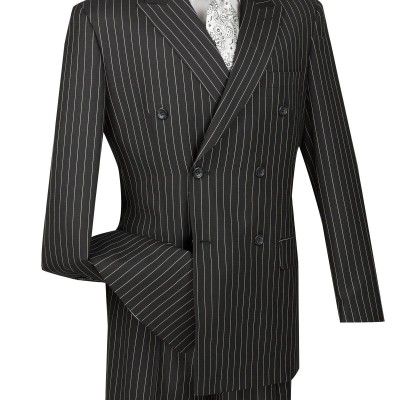 Men's Double Breasted Suit Black Stripe 1940s DSS-4 Profile Picture